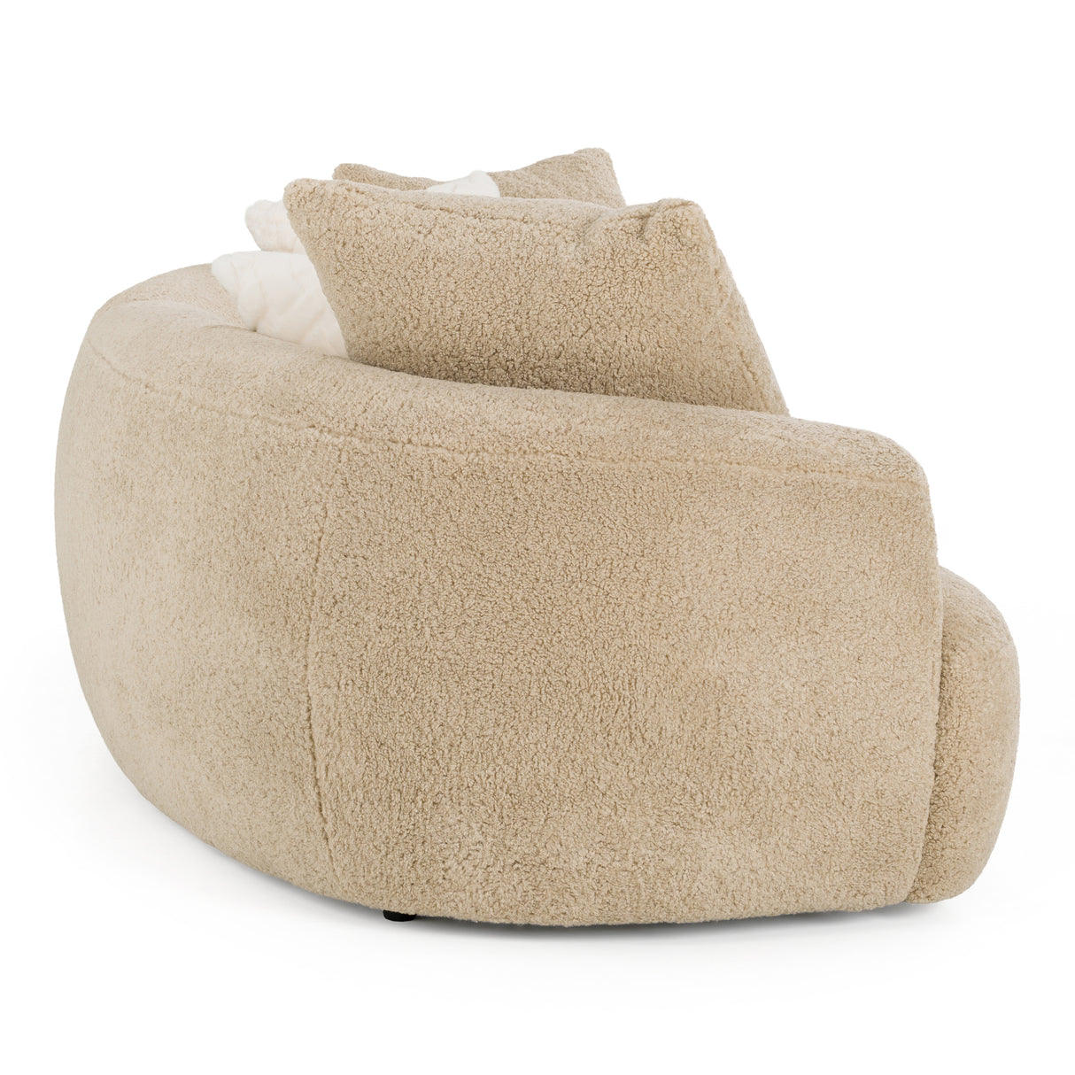 Trevor - Modern Tan Fabric Curved Mini Sectional Sofa - View Image 1