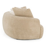 Trevor - Modern Tan Fabric Curved Mini Sectional Sofa - View Image 1