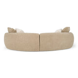 Trevor - Modern Tan Fabric Curved Mini Sectional Sofa - View Image 1