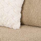 Trevor - Modern Tan Fabric Curved Mini Sectional Sofa - View Image 1