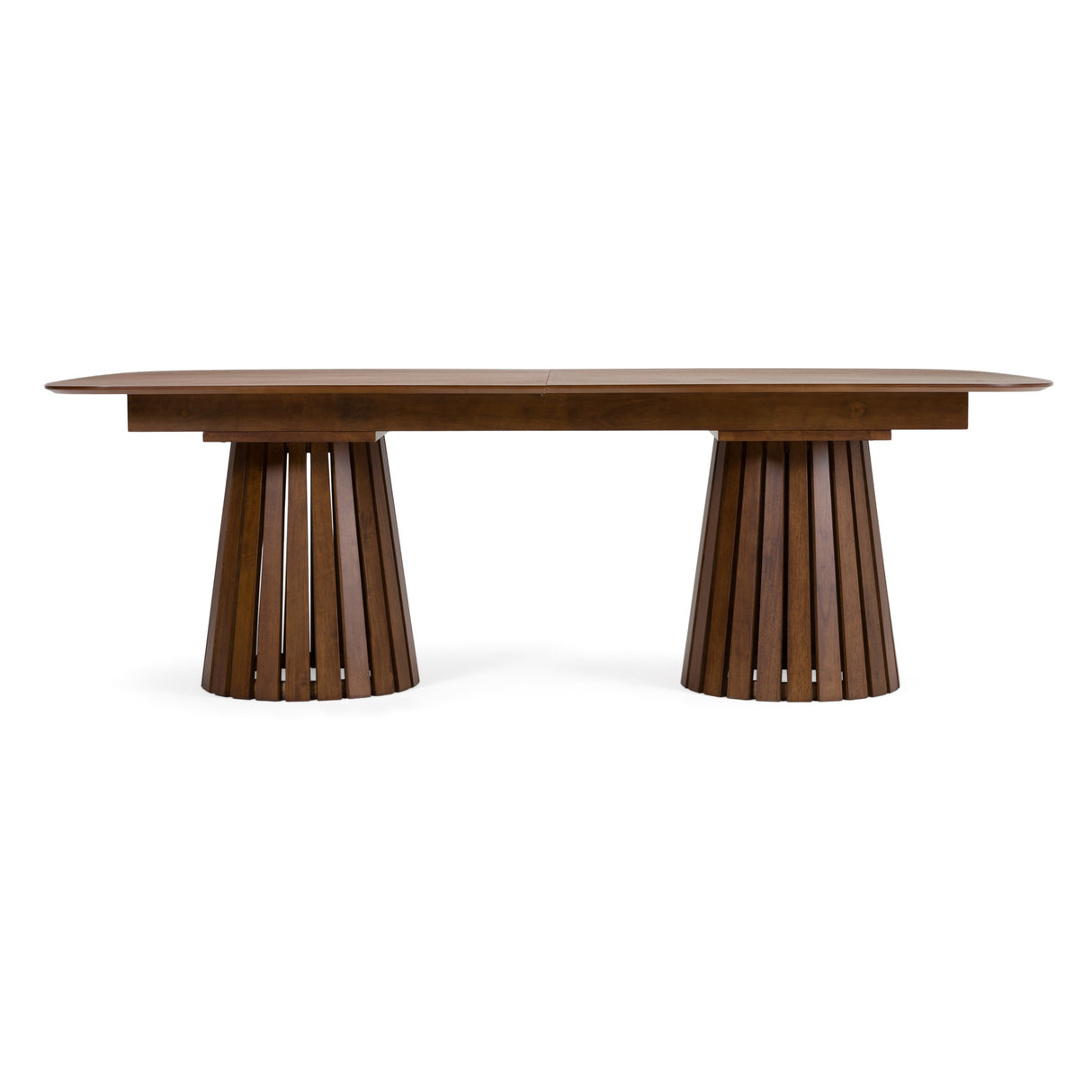 Truman - Mid-Century Modern Walnut Extendable Dining Table + 8 Chairs Set - View Image 1