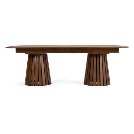 Truman - Mid-Century Modern Walnut Extendable Dining Table + 8 Chairs Set - View Image 1