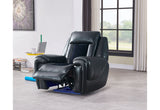U0700 Blanche Power Reclining Sofa, Loveseat & Recliner Set in Black Velvet with LED - Global Furniture USA - Home Elegance USA