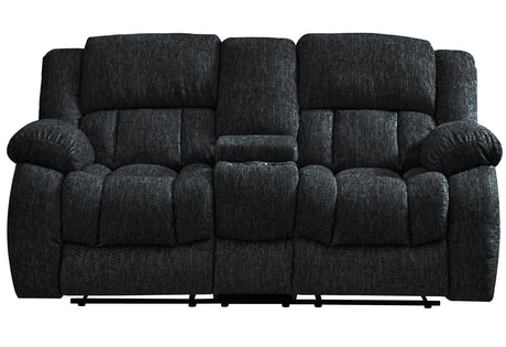 U250 Ebony Console Reclining Loveseat | Global Furniture USA