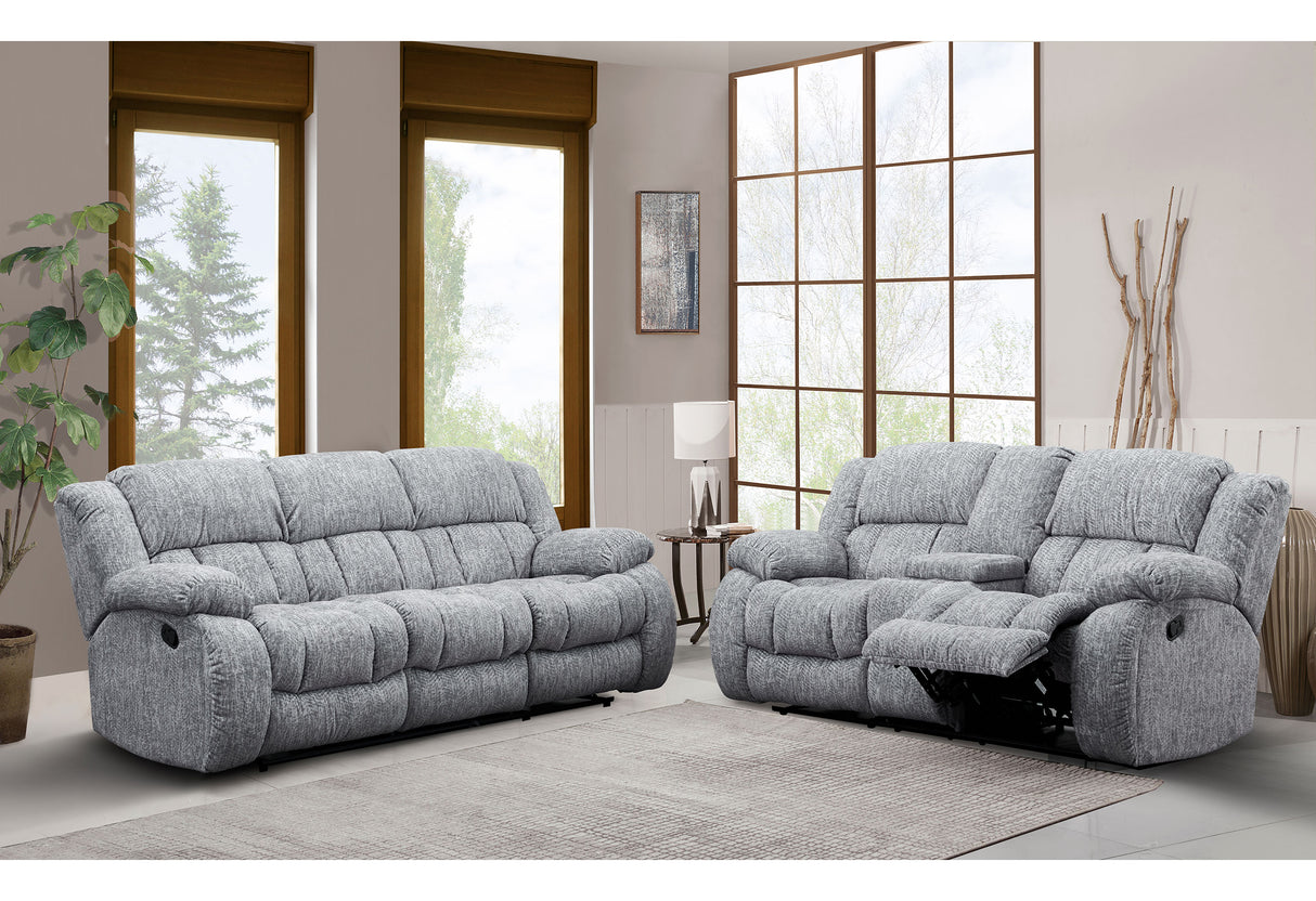 U250 Grey Console Reclining Loveseat | Global Furniture USA