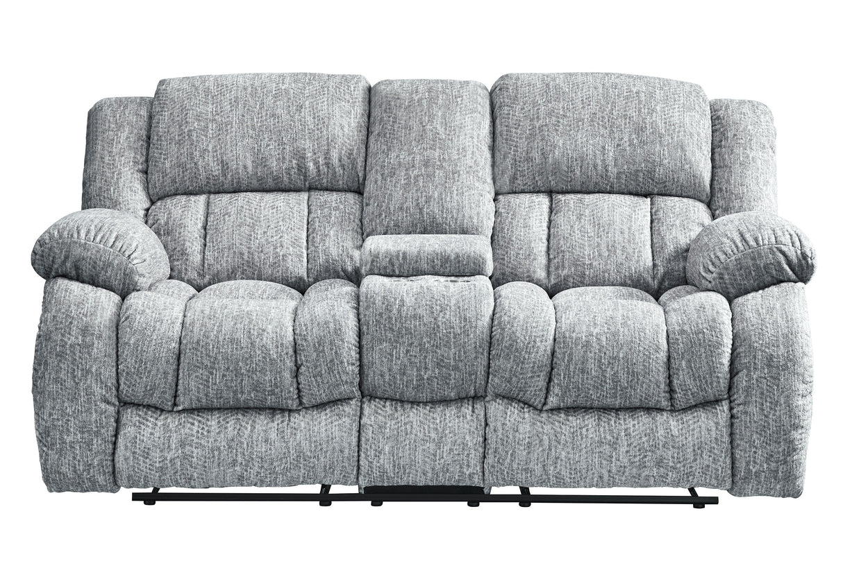 U250 Grey Console Reclining Loveseat | Global Furniture USA