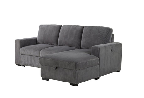 U2660 Grey L Sectional With Pullout | Global Furniture USA
