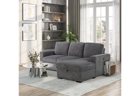 U2660 Grey L Sectional With Pullout | Global Furniture USA