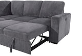 U2660 Grey Sectional W/O Chaise And W/ Pullout | Global Furniture USA