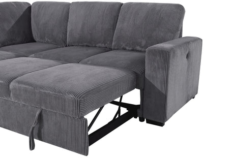 U2660 Grey Sectional W/O Chaise And W/ Pullout | Global Furniture USA