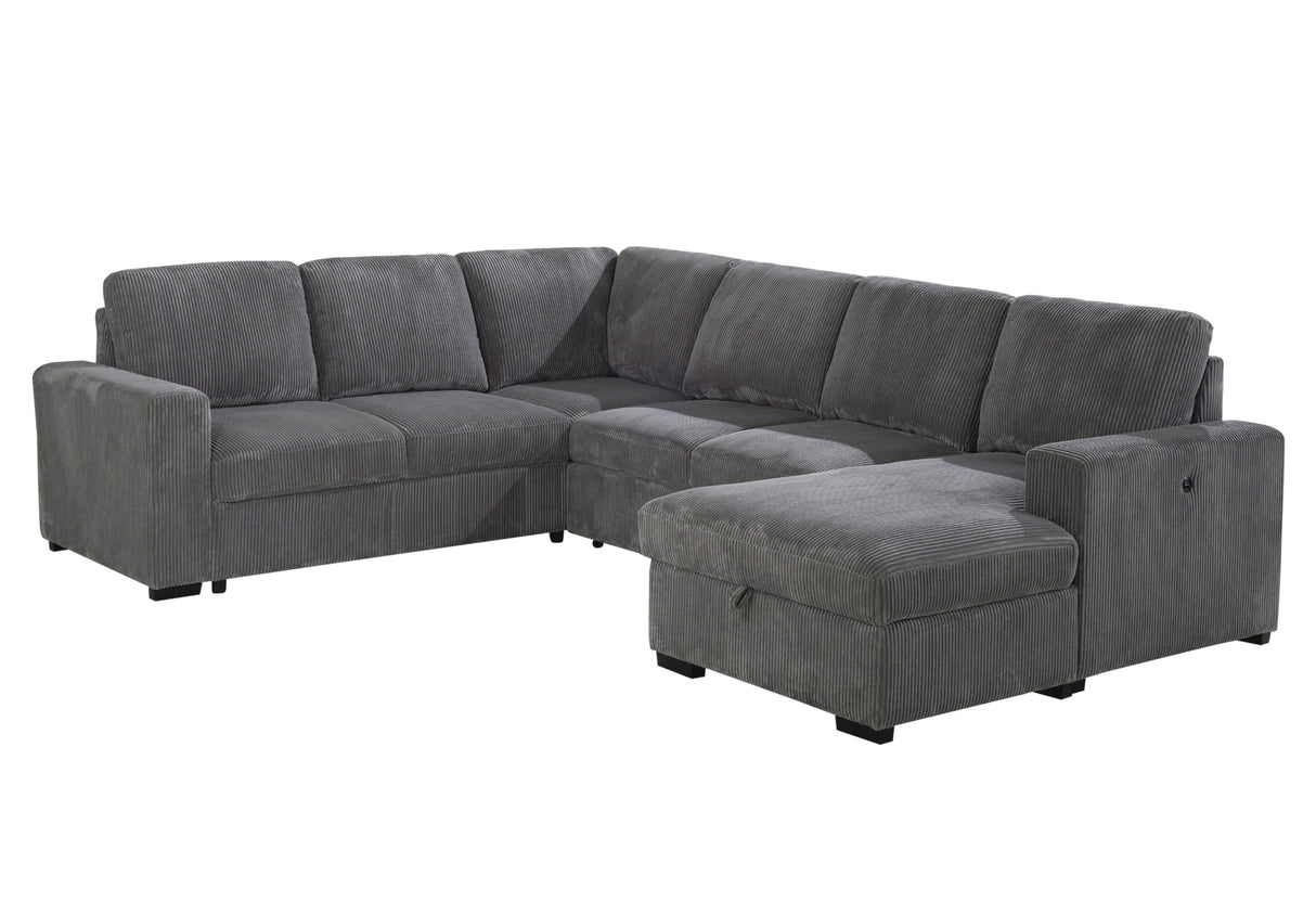 U2660 Grey Sectional W/Pull Out | Global Furniture USA