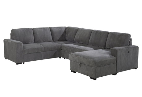 U2660 Grey Sectional W/Pull Out | Global Furniture USA