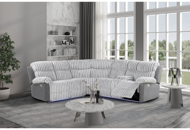 U6028 Grey Sectional With Led | Global Furniture USA