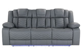 U7068 Grey 10 Power Reclining Sofa With Ddt, Wc And Led | Global Furniture USA