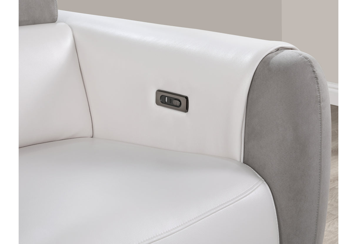 Closeup of Luxury Blanche Fabric Finish on U8520 Reclining Sofa – Global Furniture USA