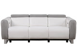 U8520 Power Reclining Sofa in Blanche White/Grey Fabric with USB and Ratchet Headrest – Global Furniture USA