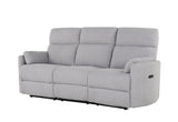 U8571 Power Reclining Sofa with USB and Drop-Down Table in Dolphin Fabric Angle View – Global Furniture USA