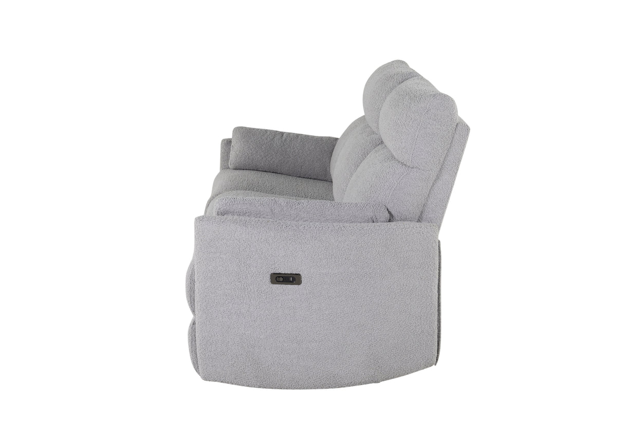 Side View of U8571 Dolphin Gray Power Reclining Sofa with Cup Holders – Global Furniture USA