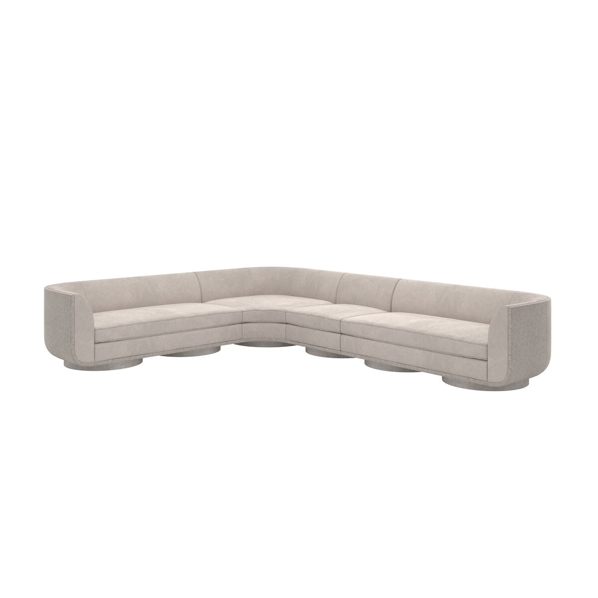 Clipper 4PC Sectional Sofa in Taupe Faux Mohair Velvet – Caracole