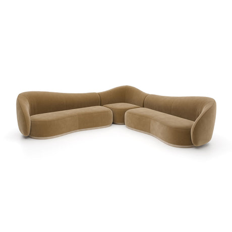 Kalahari L Sectional Sofa in Camel Lux Velvet – Caracole