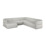 Rhythm Left Chaise L Sectional Sofa with Ribbed Linen Upholstery – Caracole