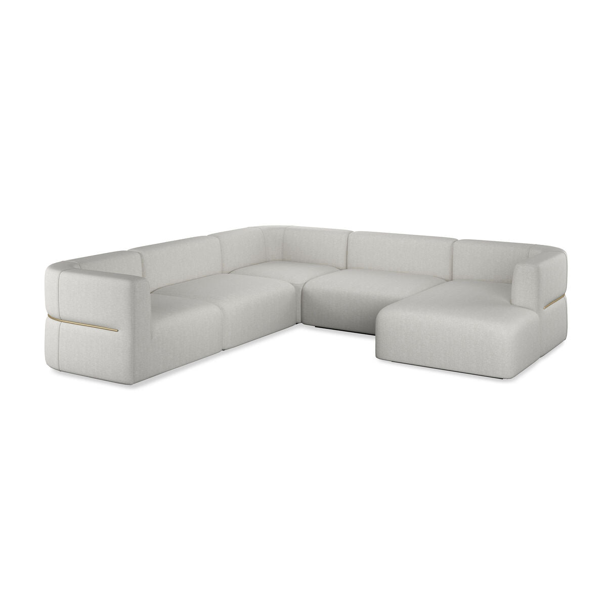 Rhythm Right Chaise L Sectional Sofa with Ribbed Linen Upholstery – Caracole