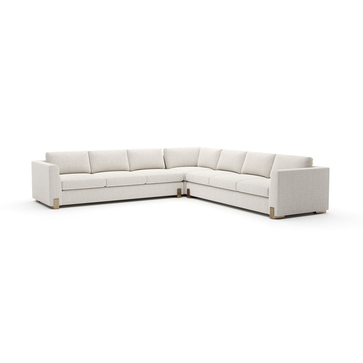 Counter Balance L Sectional Sofa Without Ottoman with Oatmeal Woven Fabric – Caracole