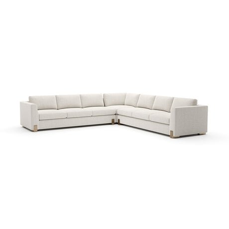 Counter Balance L Sectional Sofa Without Ottoman with Oatmeal Woven Fabric – Caracole