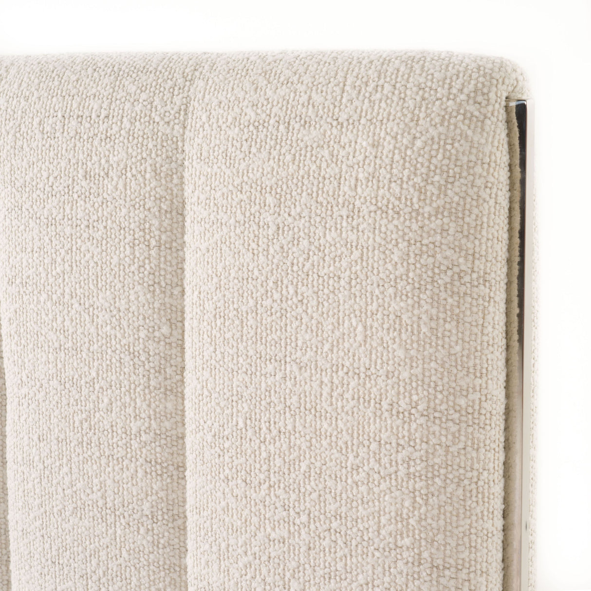 Eastern King Valhalla + Lorenzo - Modern White Fabric + Light Oak 4-Piece Bedroom Set
