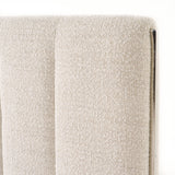Eastern King Valhalla + Lorenzo - Modern White Fabric + Light Oak 4-Piece Bedroom Set