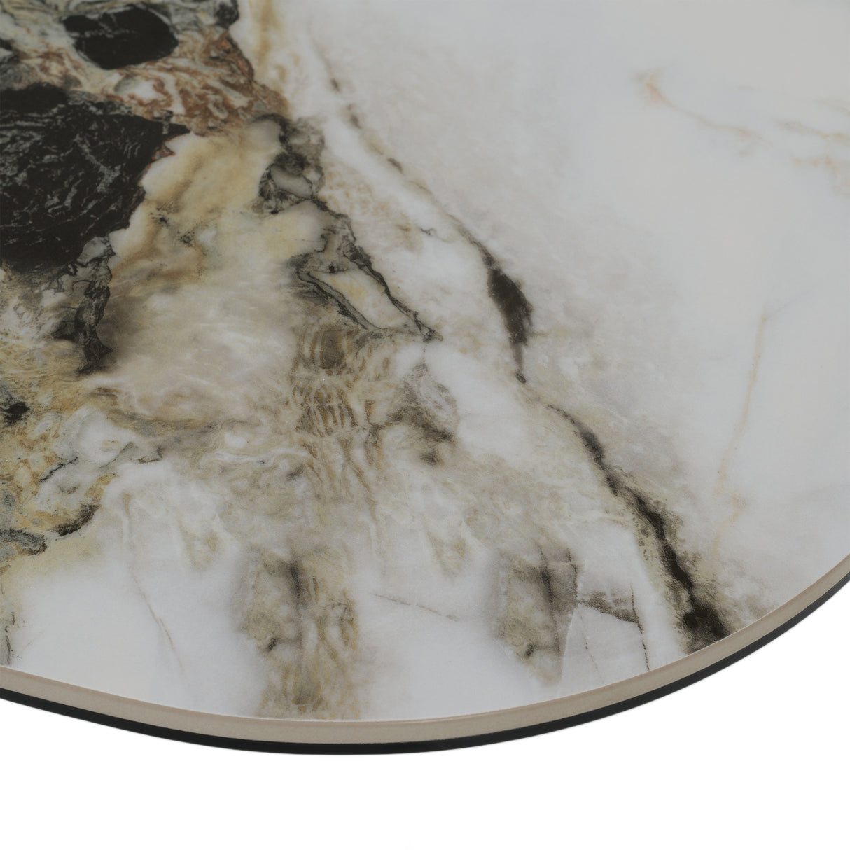 Vela - Modern Ceramic + Brass Dining Table - View Image 1