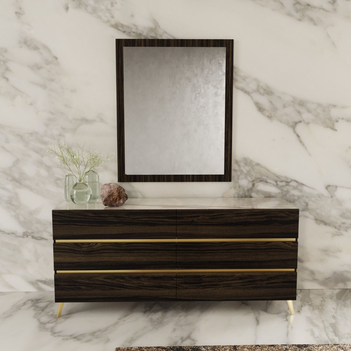 Velondra Modern Eucalypto & Marble Bedroom Set – Italian Design - Home Elegance USA