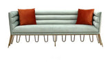 Divani Casa Bixby Modern Light Green Velvet & Gold Sofa Vgca1105 - Sofa - Grn - VGCA1105 - SOFA - GRN - Home Elegance USA - 1