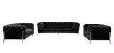 Divani Casa Sheila Modern Black Velvet Sofa Set Vgca1346 - Blk - VGCA1346 - BLK - Home Elegance USA - 1