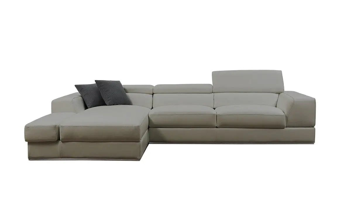 Divani Casa Pella Mini Modern Taupe Leather Sectional Sofa Vgca5106A - Tpe - VGCA5106A - TPE - Home Elegance USA - 1