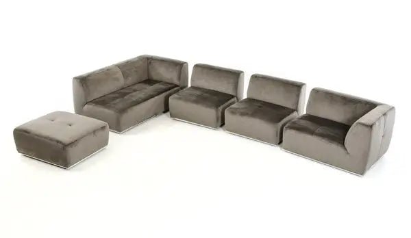 Divani Casa Hawthorn Modern Grey Fabric Sectional Sofa And Ottoman Vgkk2388 - Laf - C - 649 - VGKK2388 - LAF - C - 649 - Home Elegance USA - 1