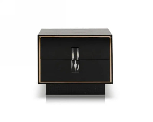 A&X Bellagio Modern Black Crocodile Lacquer Nightstand Vgunrw305 - 60 - VGUNRW305 - 60 - Home Elegance USA - 1