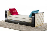 A&X Bellagio Transitional Black Crocodile And Beige Fabric Chaise Vgunrx006 - VGUNRX006 - Home Elegance USA - 1