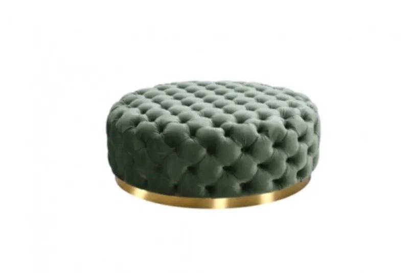 Divani Casa Ritner Modern Green Velvet Ottoman Vgyuhd - 1875 - Grn - VGYUHD - 1875 - GRN - Home Elegance USA - 1