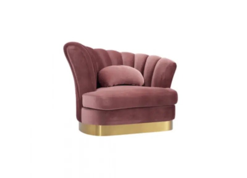 Divani Casa Arvada Modern Pink Velvet Lounge Chair Vgzas40 - 1 - Pnk - VGZAS40 - 1 - PNK - Home Elegance USA - 1