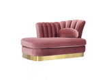 Divani Casa Arvada Modern Pink Velvet & Gold Loveseat Chaise Vgzas40 - 2 - Pnk - VGZAS40 - 2 - PNK - Home Elegance USA - 1