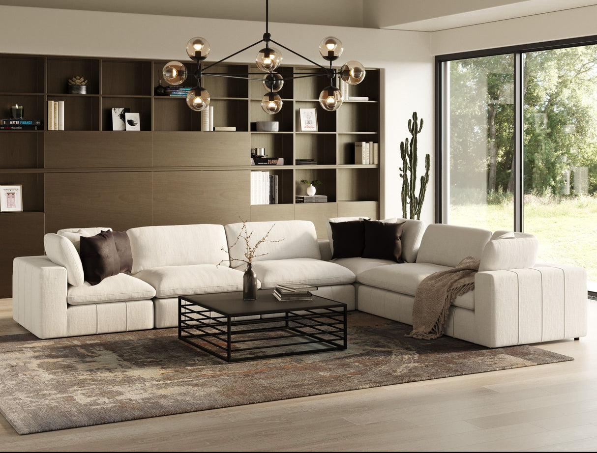 Divani Casa Vicki - Modern Off-White Fabric Modular Sectional Sofa - Home Elegance USA