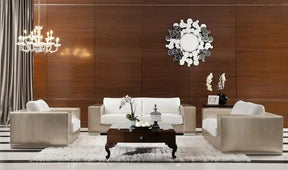 Divani Casa Cordova Modern Bronze & White Leather Sofa Set Vgbnsbl-9228