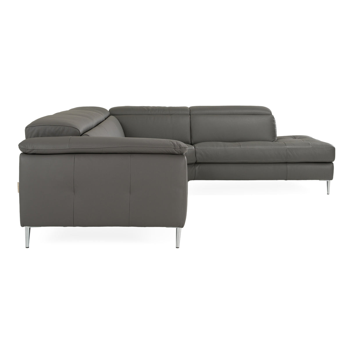 Viola - Italian Contemporary Blue-Grey Leather Right Facing Sectional Sofa - View Image 1