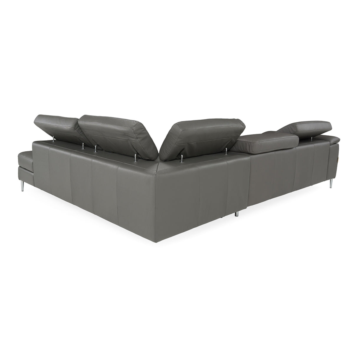 Viola - Italian Contemporary Blue-Grey Leather Right Facing Sectional Sofa - View Image 1