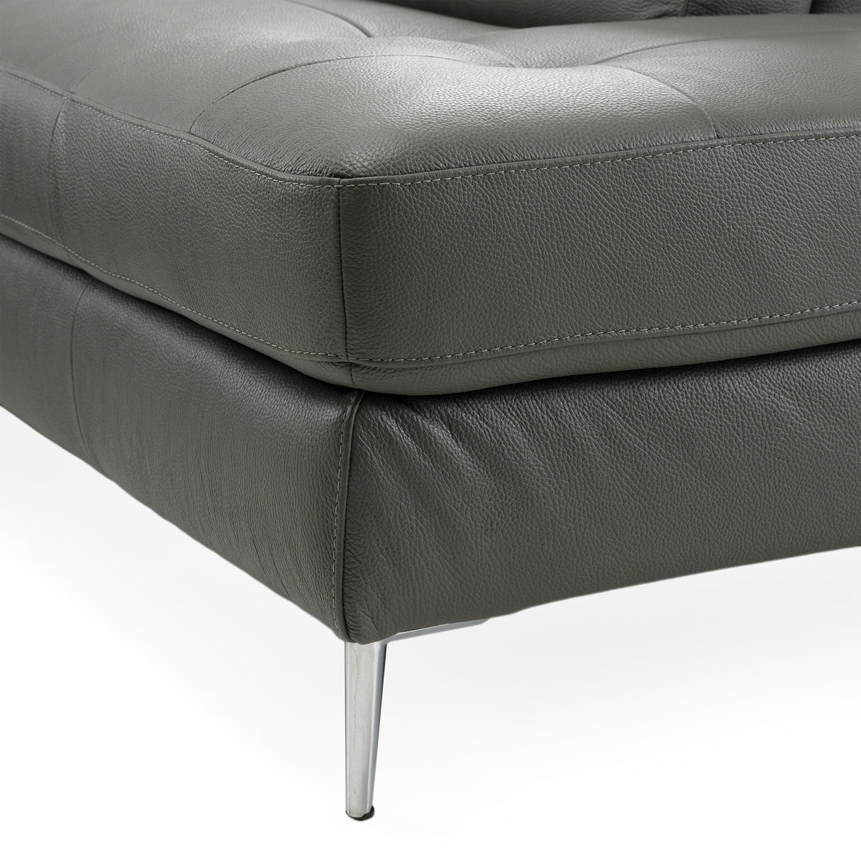 Viola - Italian Contemporary Blue-Grey Leather Right Facing Sectional Sofa - View Image 1