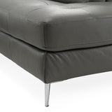 Viola - Italian Contemporary Blue-Grey Leather Right Facing Sectional Sofa - View Image 1