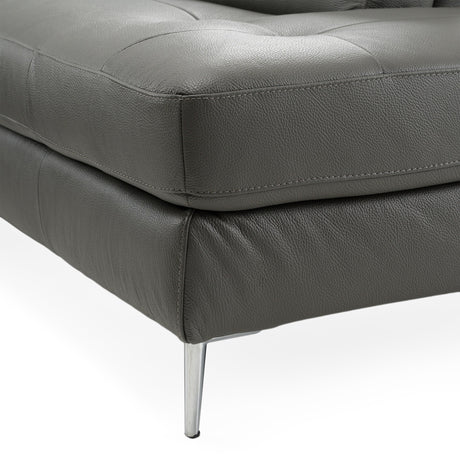 Viola - Italian Contemporary Blue-Grey Leather Right Facing Sectional Sofa - View Image 1