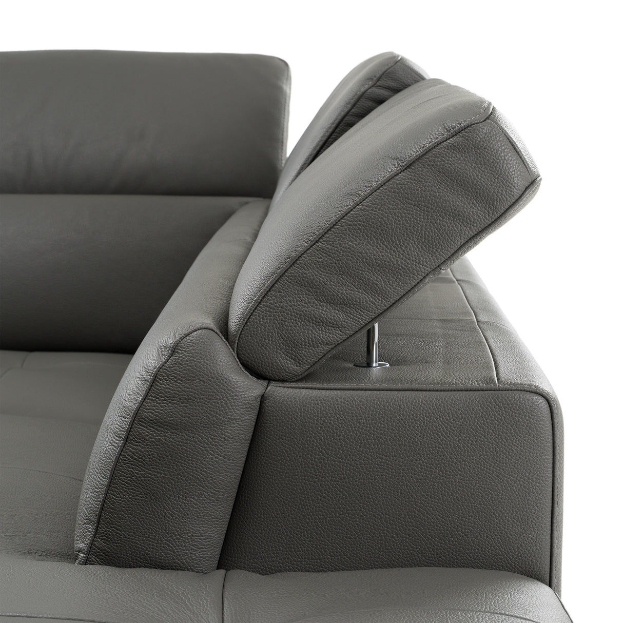 Viola - Italian Contemporary Blue-Grey Leather Right Facing Sectional Sofa - View Image 1