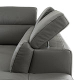Viola - Italian Contemporary Blue-Grey Leather Right Facing Sectional Sofa - View Image 1